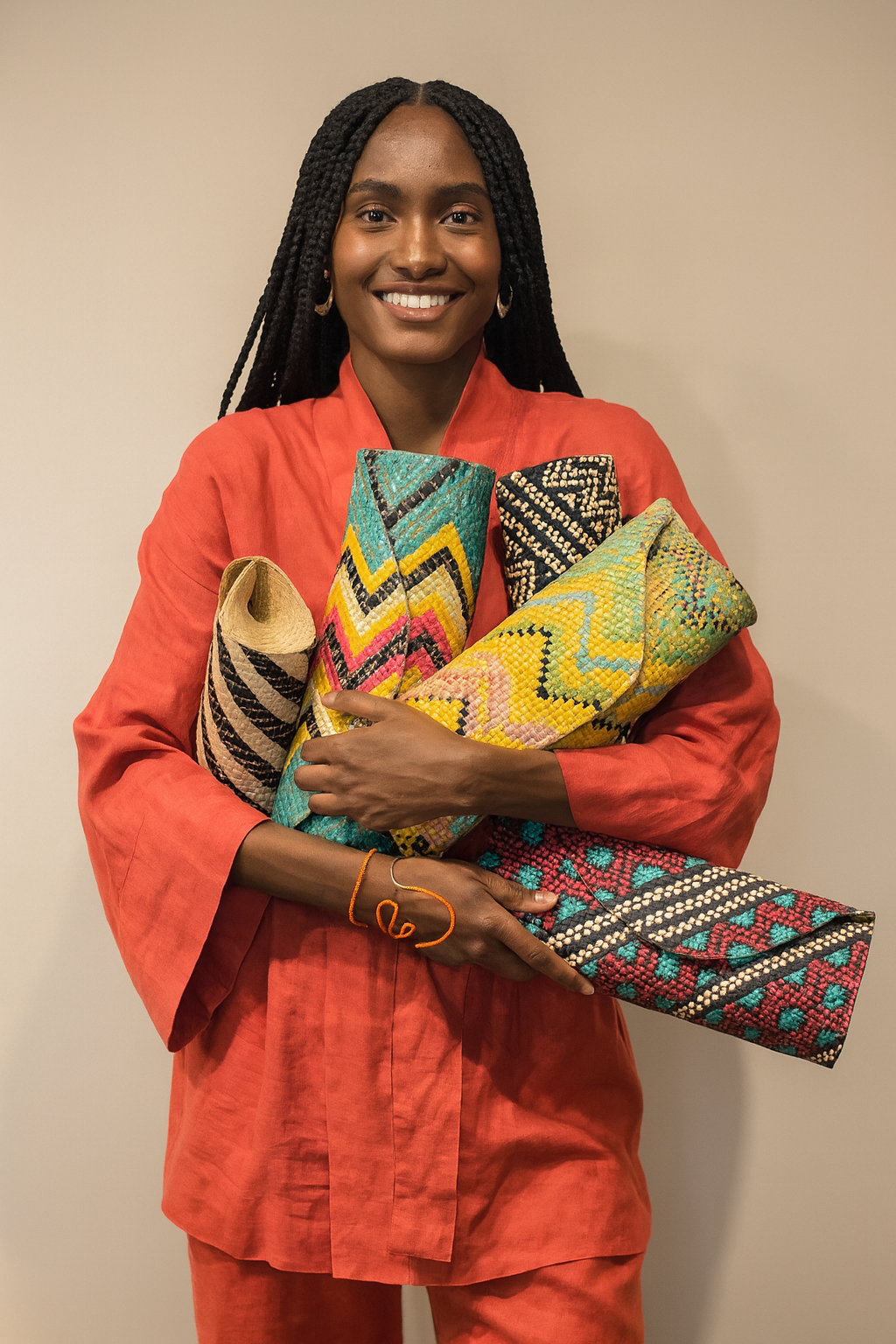 Woven Straw Clutch