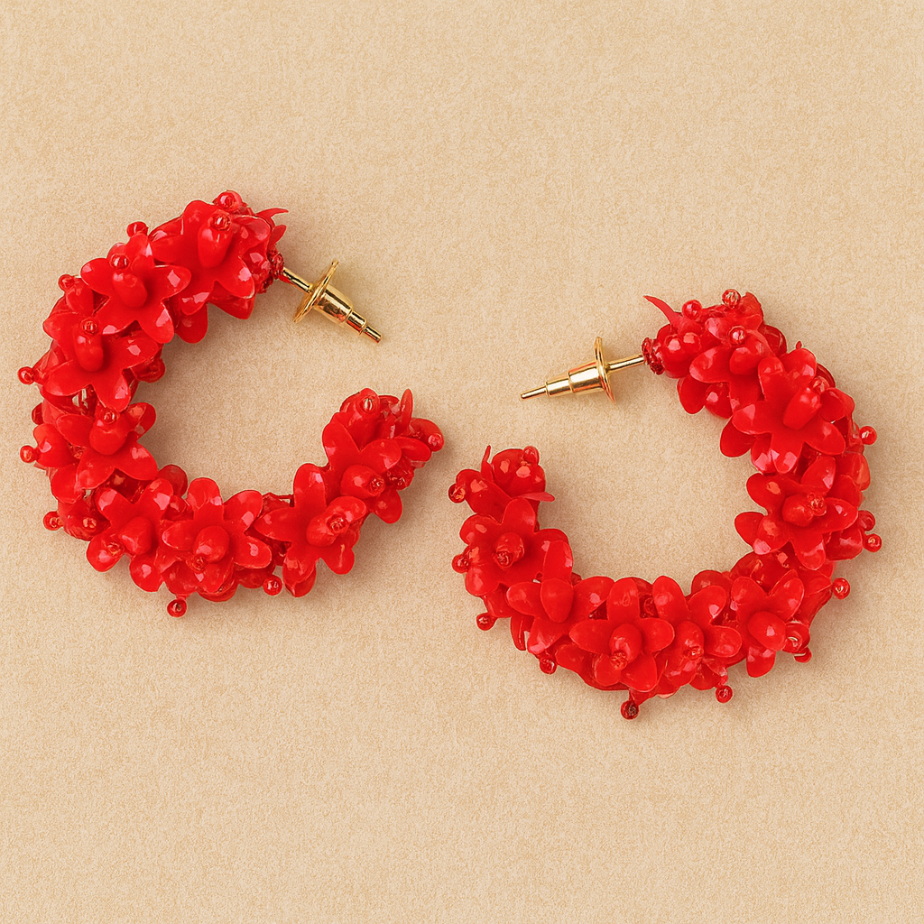 Flower Small Hoop Earrings