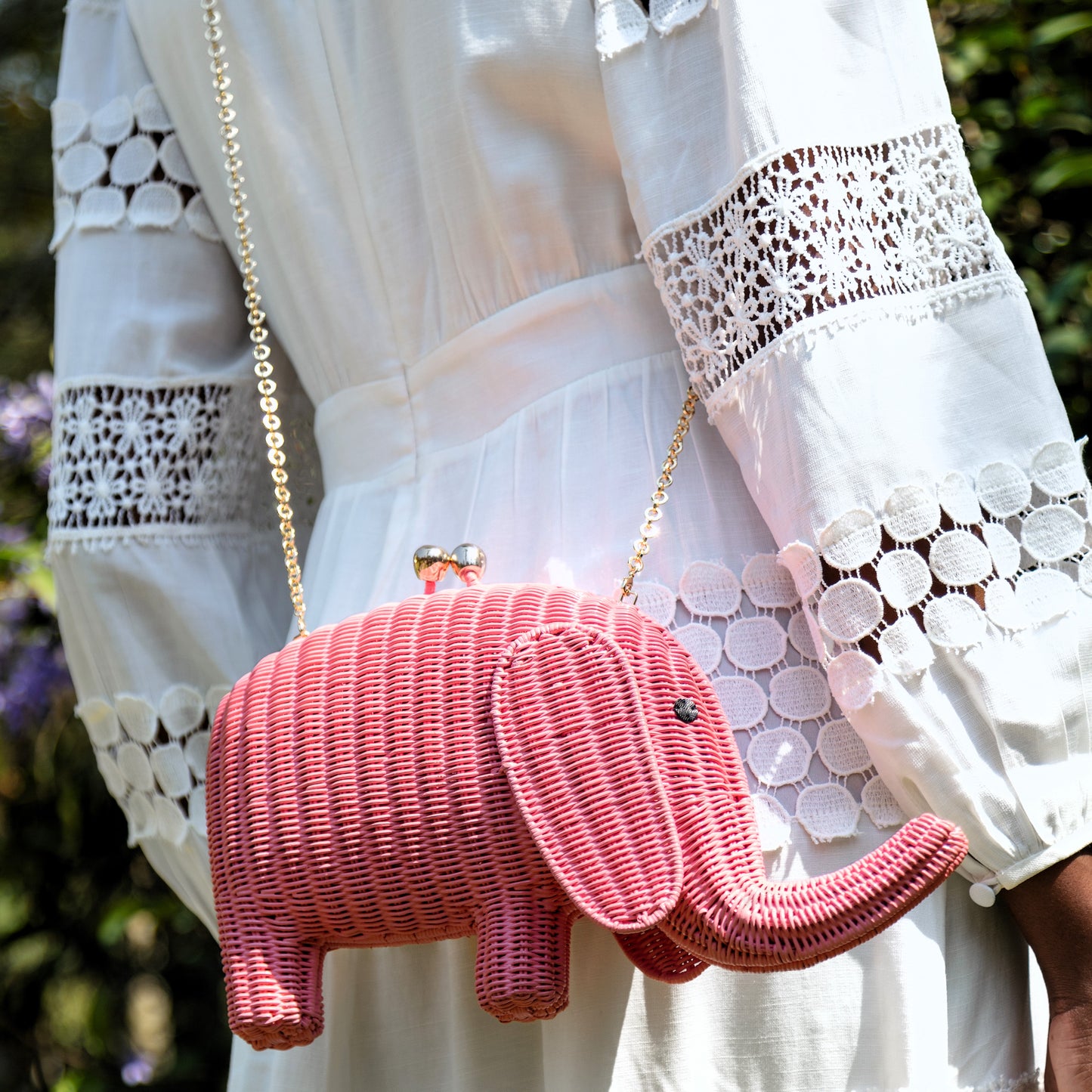 Harry Elephant Wicker Clutch