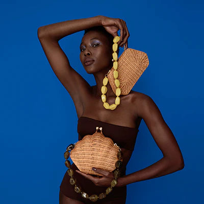 Blanca Wicker Clutch