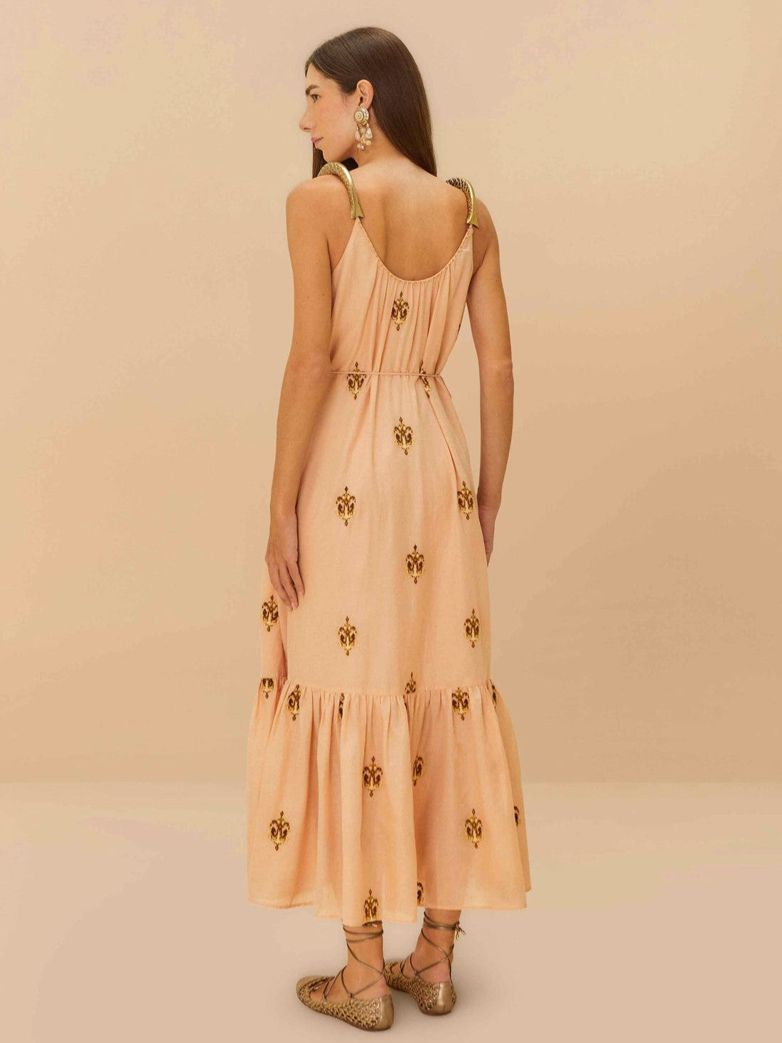 Sand Anchor Tapestry Fish Strap Maxi Dress