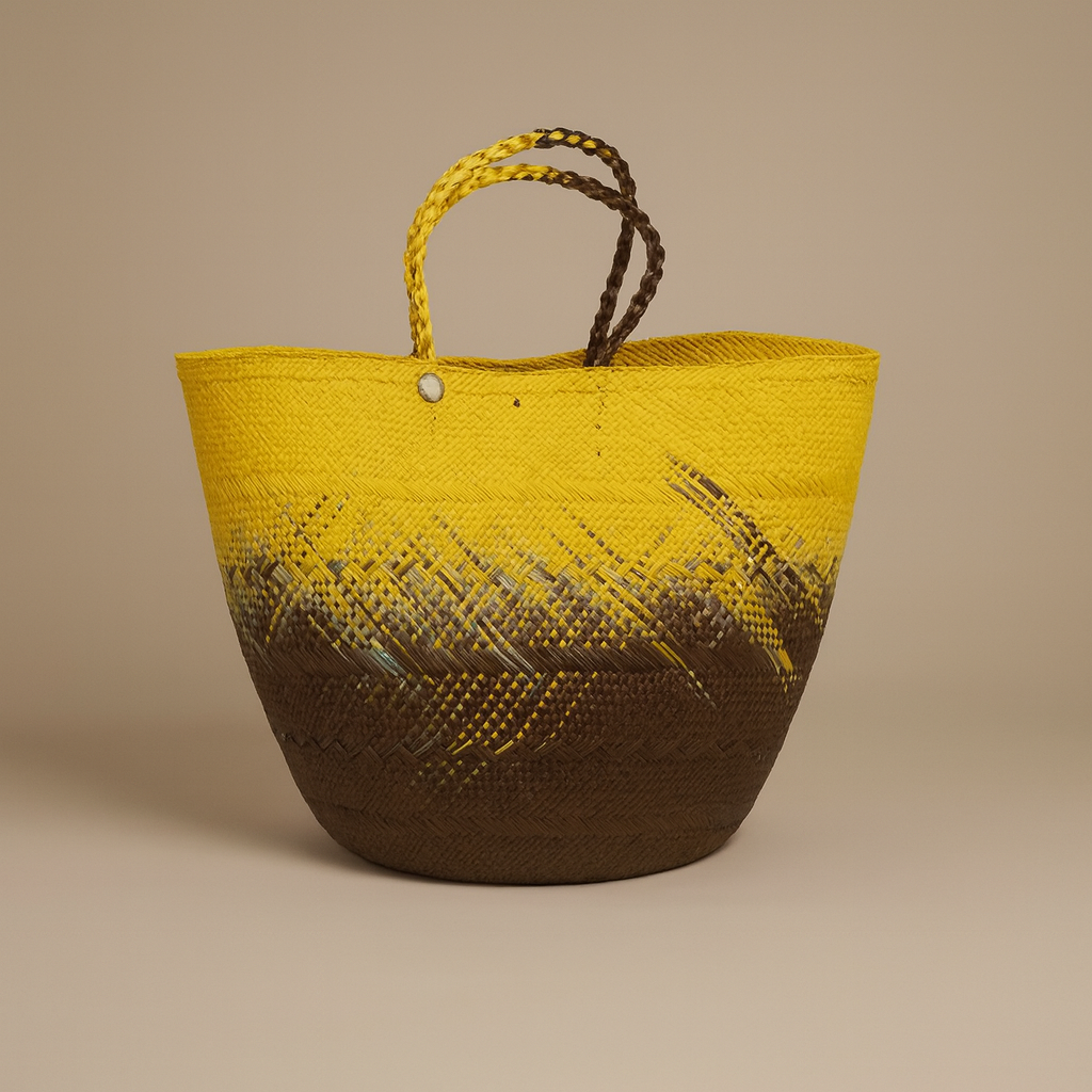 Artisanal Basket in Yellow Degrade