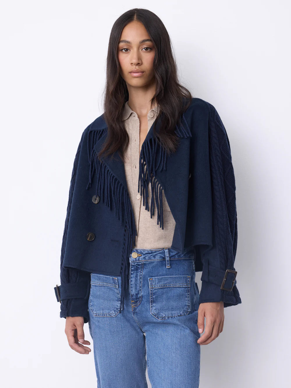 Kassia wool trench coat Navy