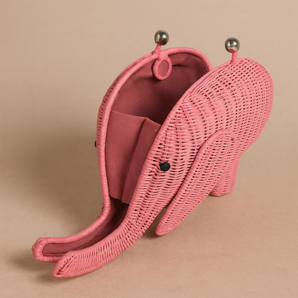 Harry Elephant Wicker Clutch