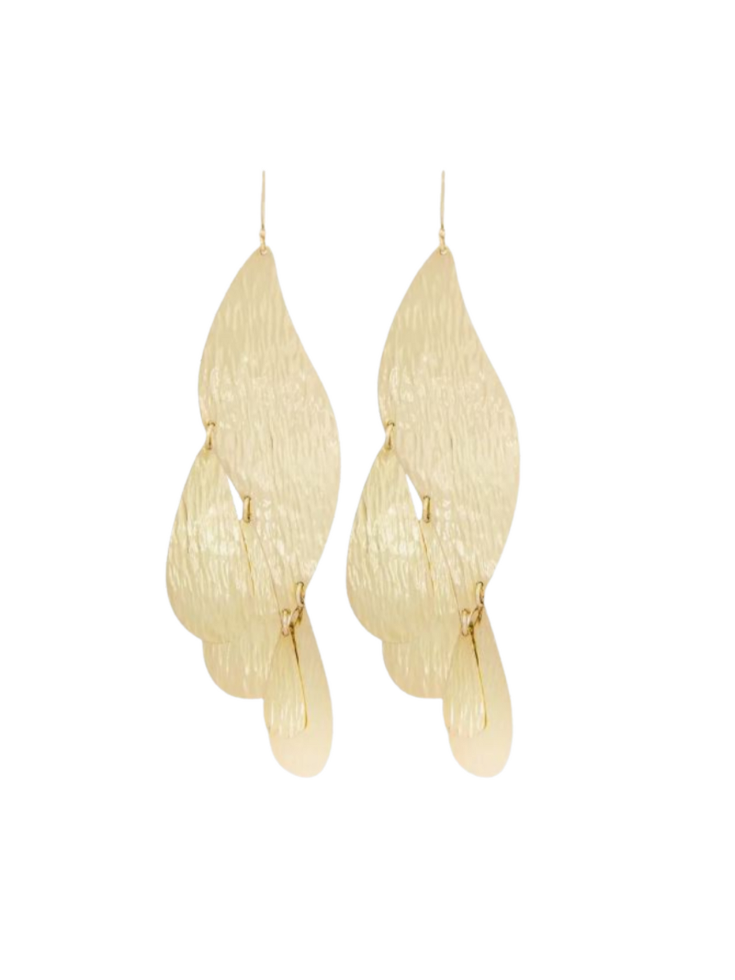 Pair of gold drop-shaped earrings