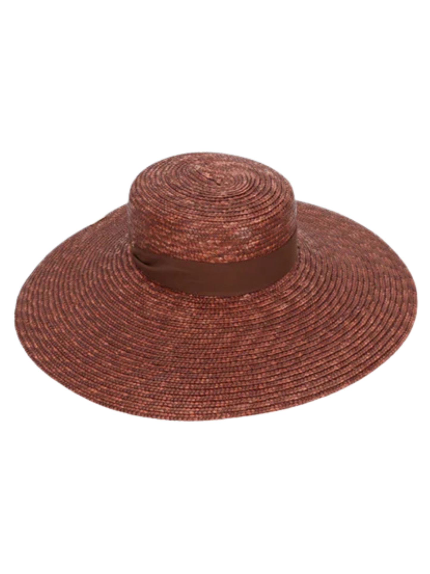 Brown straw hat with a wide brim