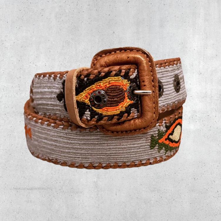 Guatemalan Gray Belt Silk Embroidery