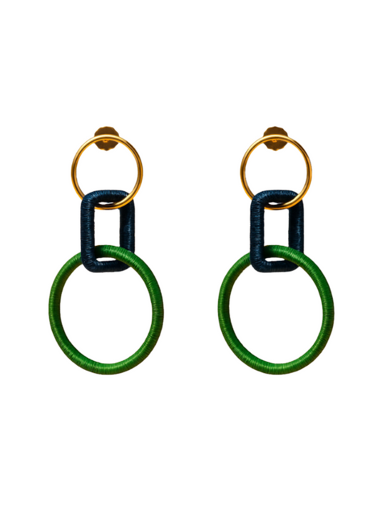 gold-plated bronze earrings with Werregue palm fiber