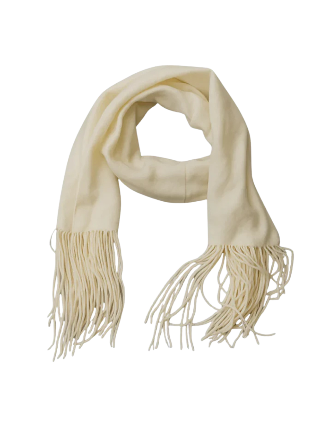 Beige cashmere scarf with fringes