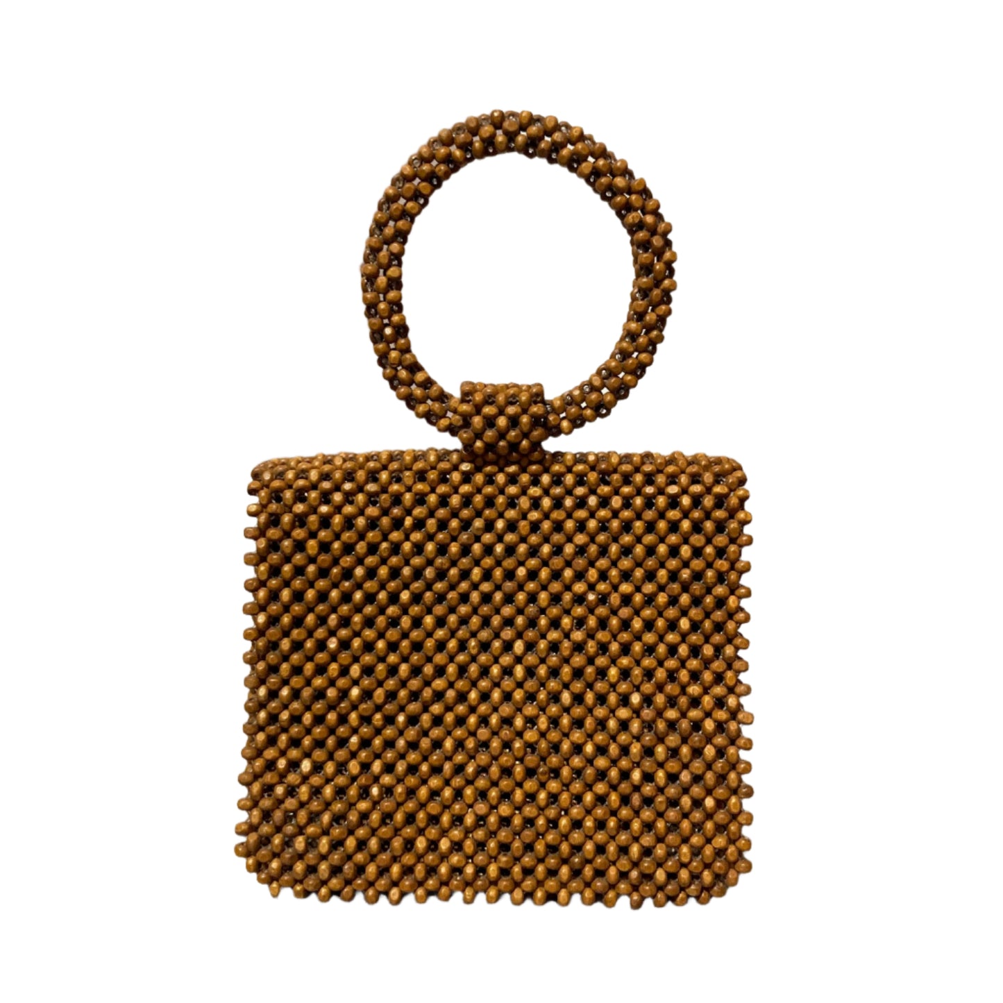 Wood Beads Boxed Clutch