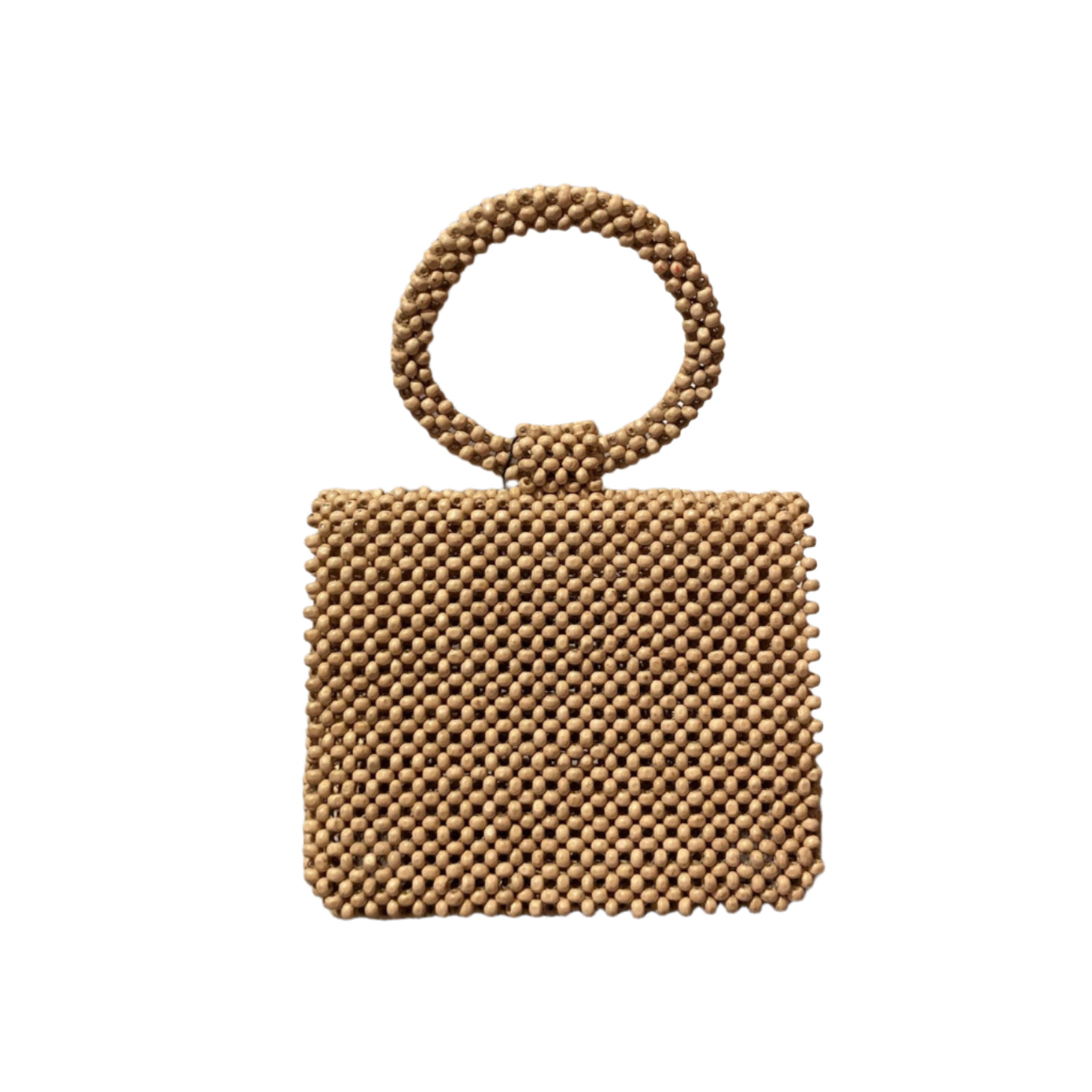 Wood Beads Boxed Clutch