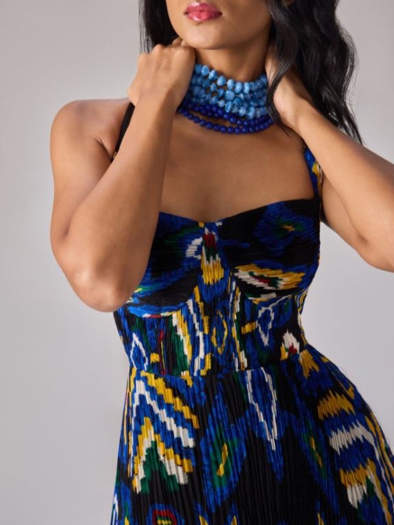 Micro Pleated Bustier Dress
