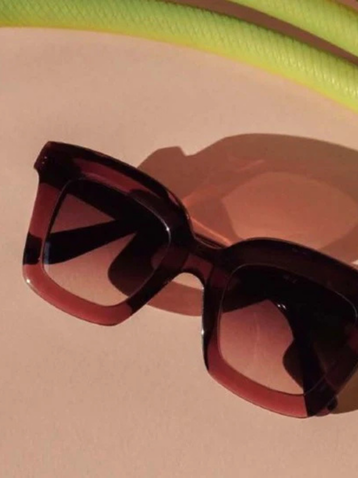 Red sunglasses with a gradient lens