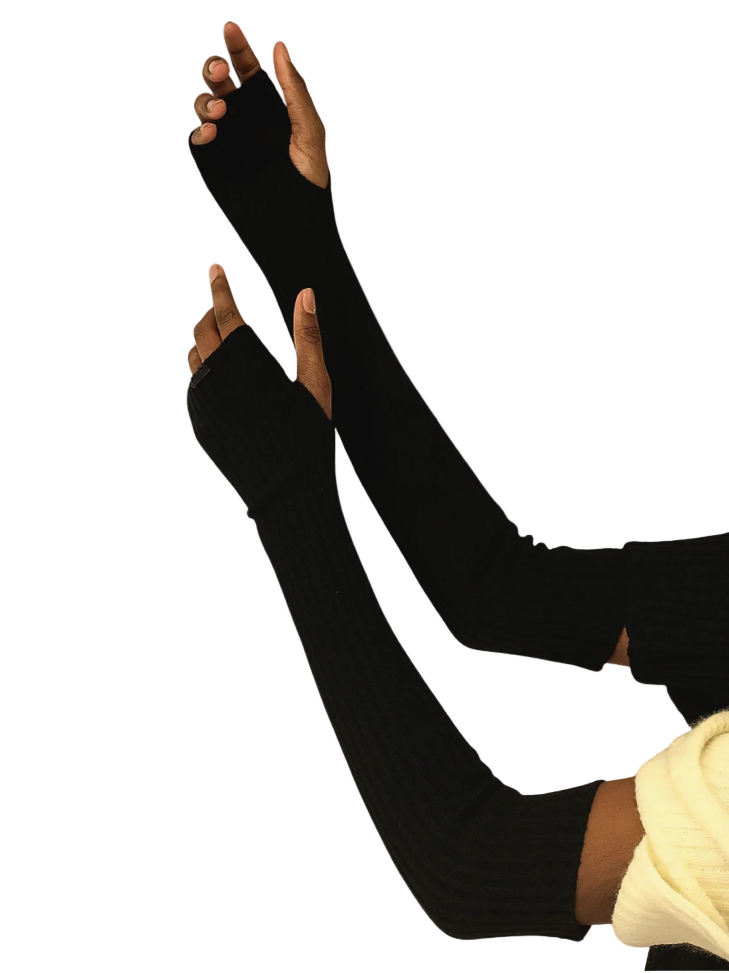 black cashmere mittens