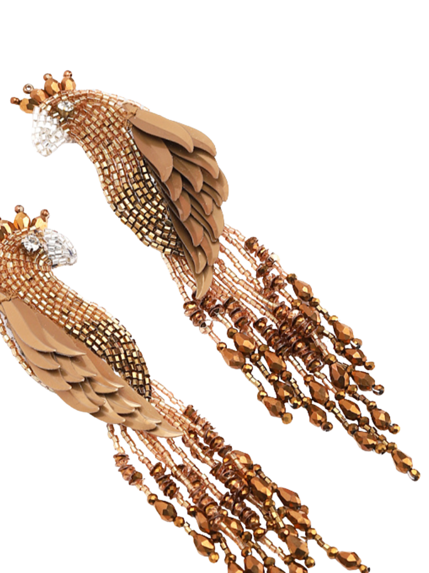 Peacock Earrings handcrafted with beads and sequins