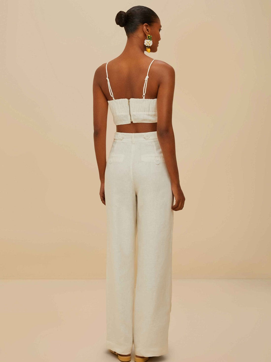 High Waisted Wavy Buttoning Pants