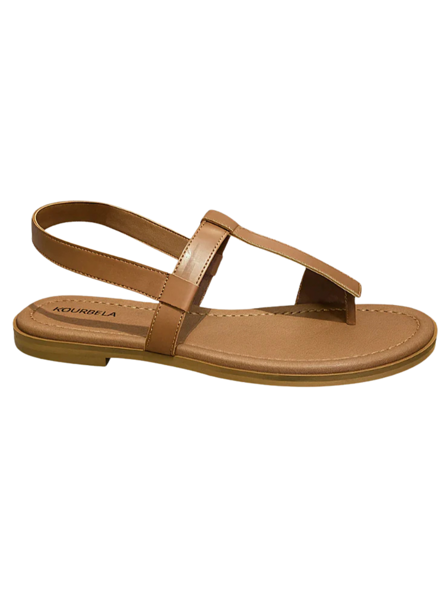 Flat sandals made of artificial leather