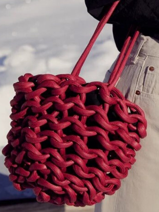 rope bag crafted from natural waxed cotton