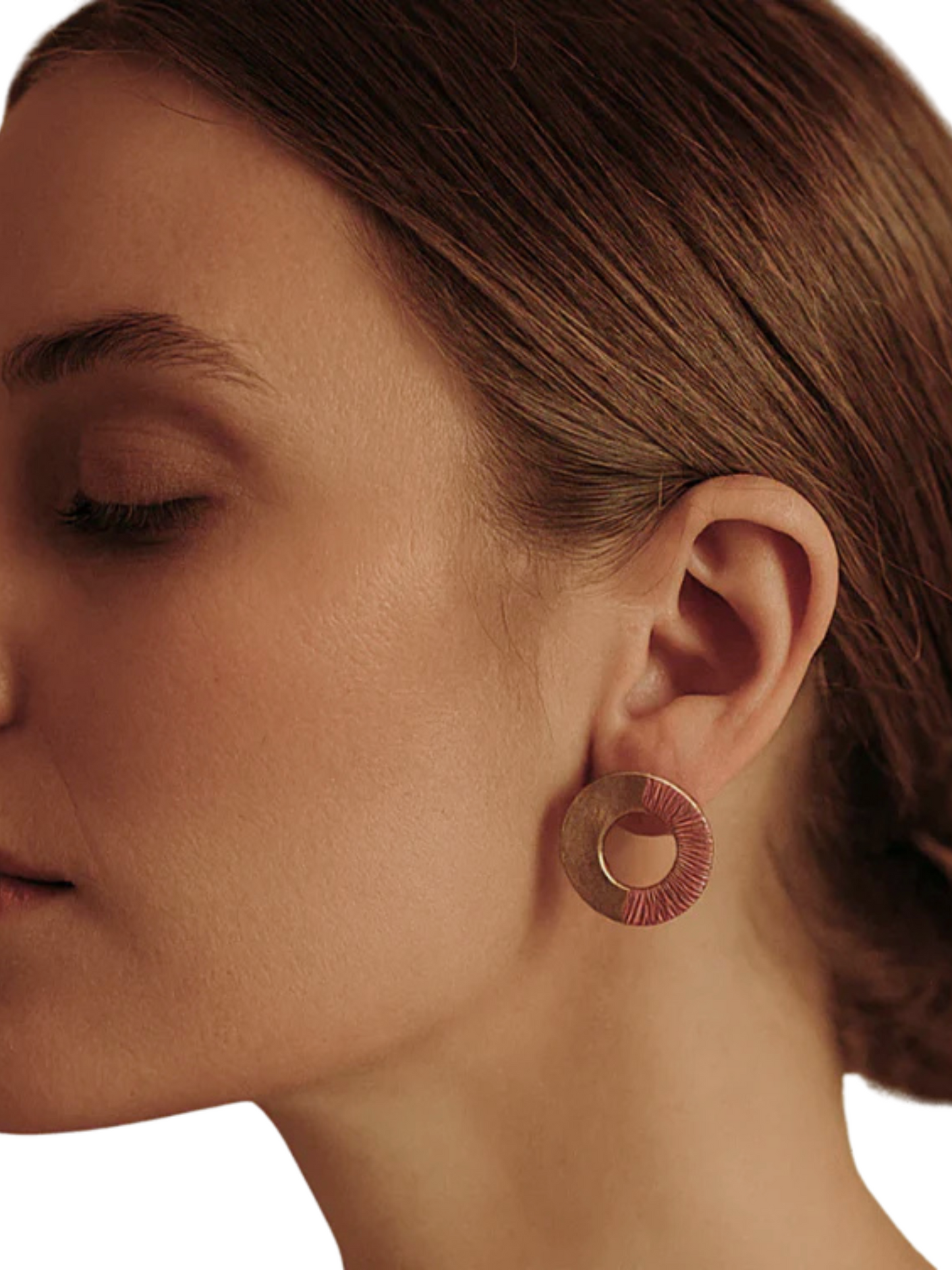 bronze earrings with 24k gold and tagua