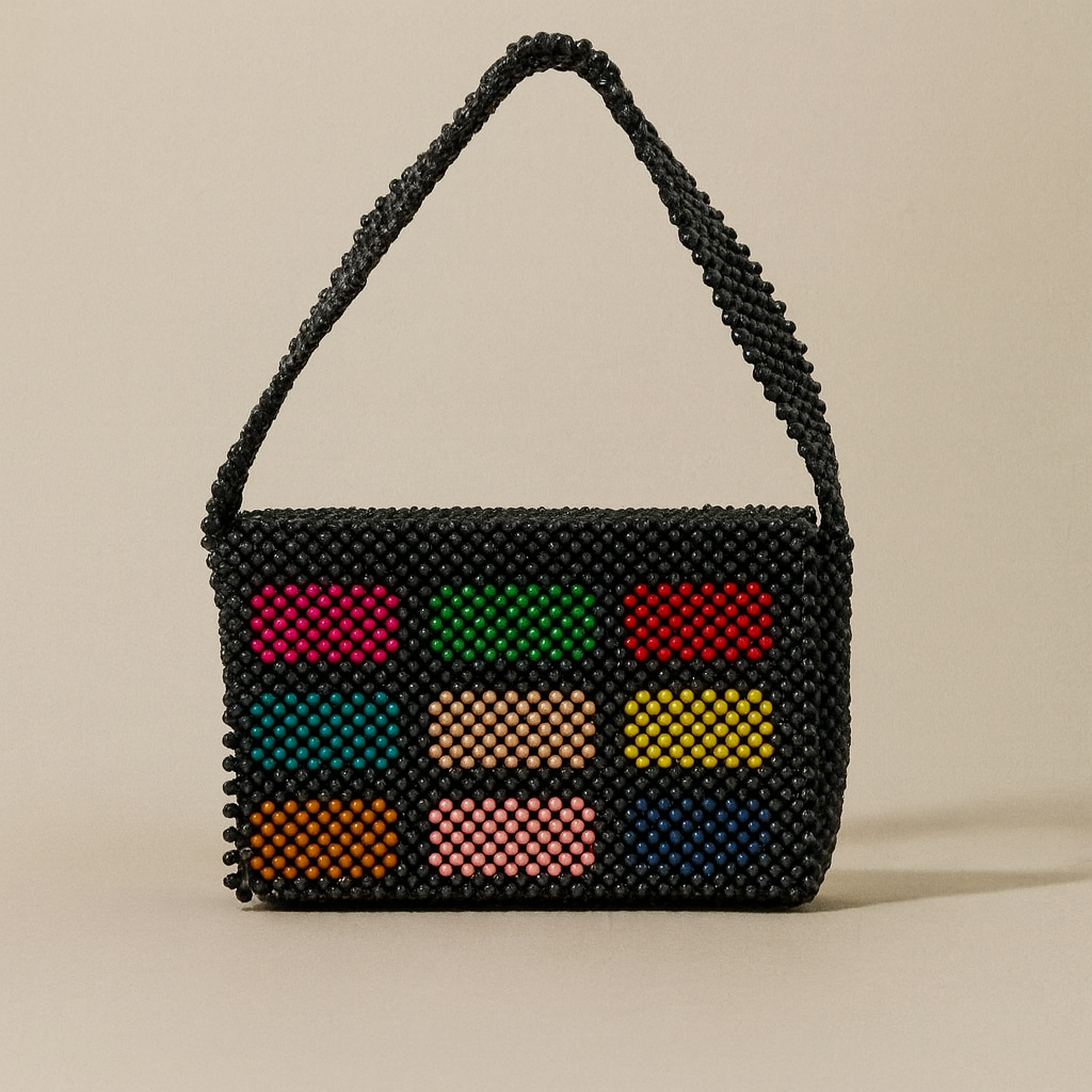 Wood Beads Shoulder Bag
