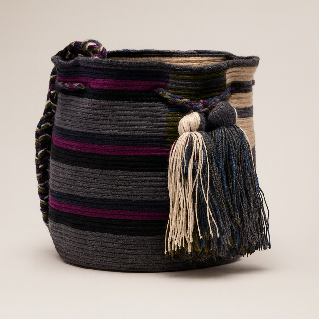 Handmade Small Crossbody Wayuu Bag Cuttlefish