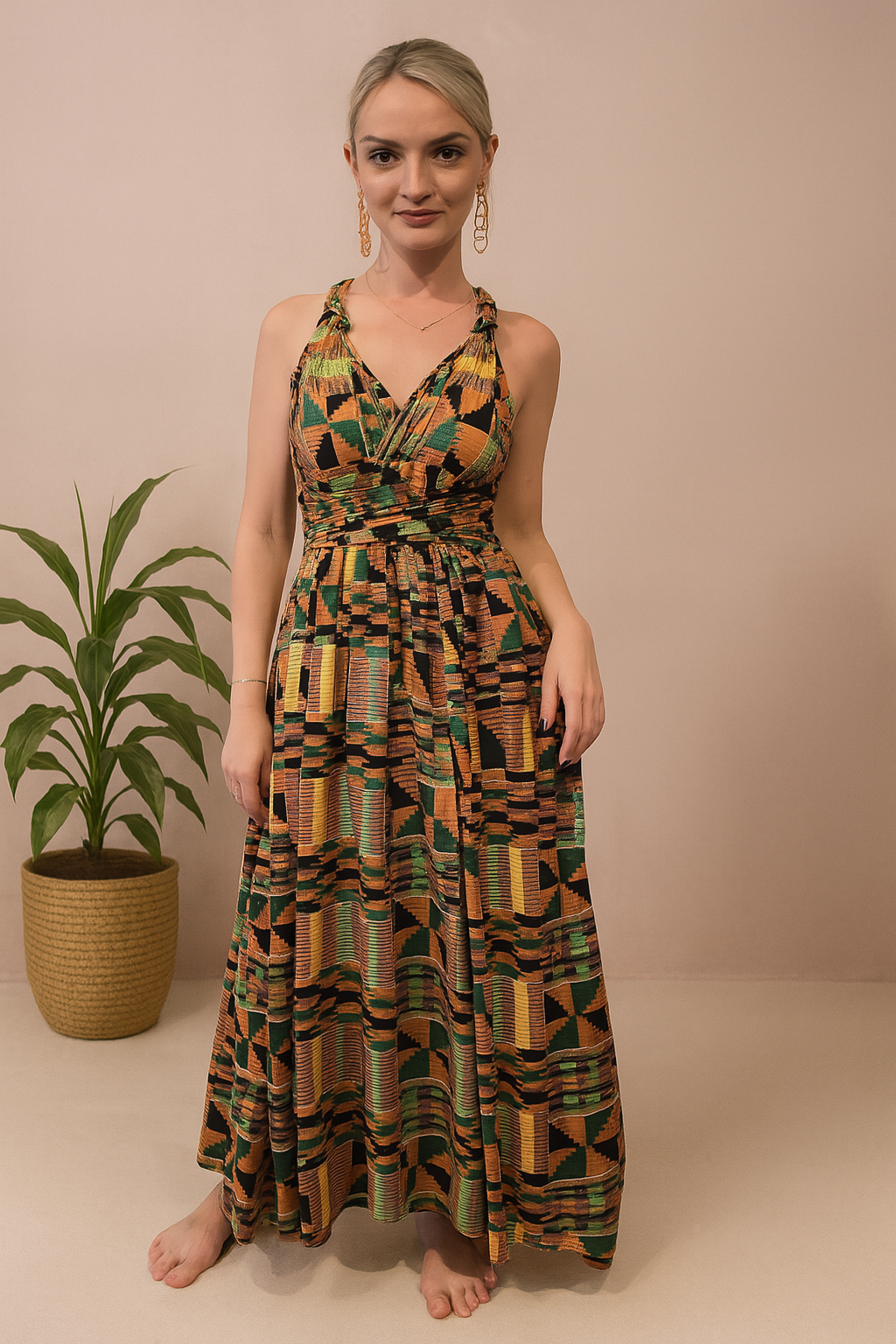 Ankara Print Infinity dress