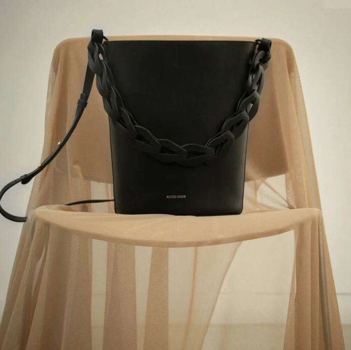 Louise Large Black Bucket Bag