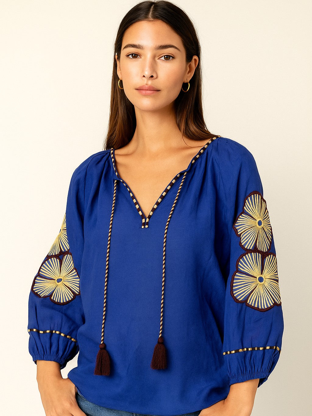 Stripe Flower Top