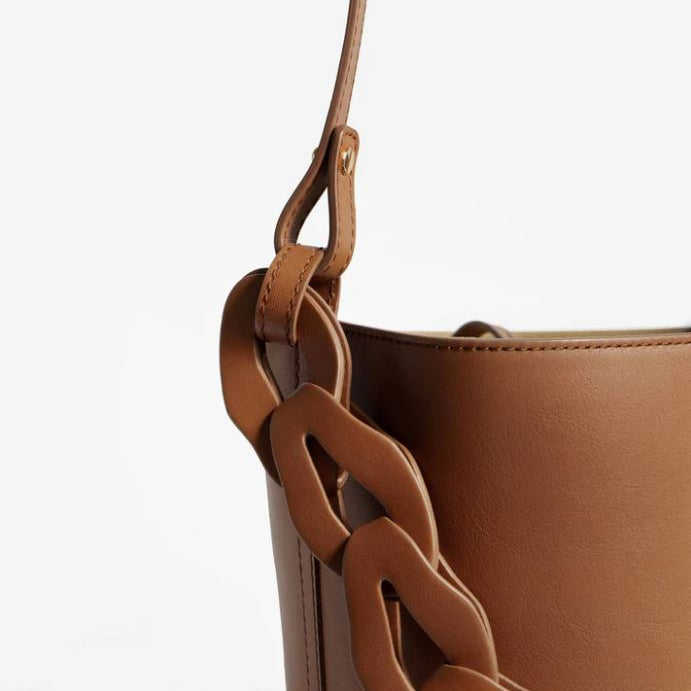 Louise Large Brown Bucket Bag