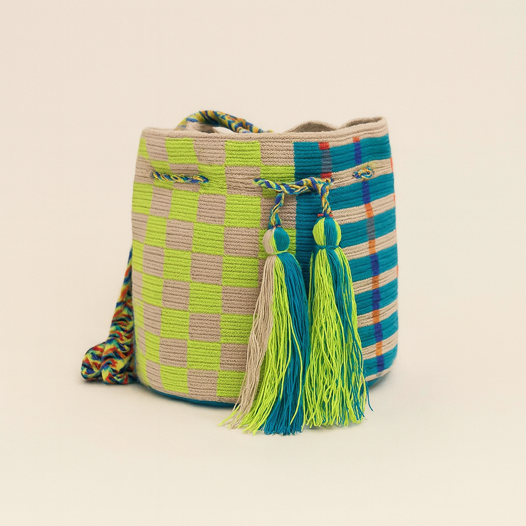 Handmade Small Crossbody Wayuu Owl Lime