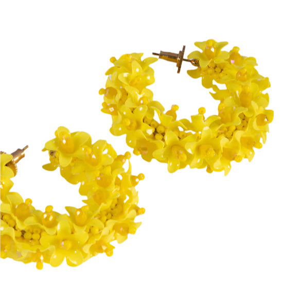 Flower Small Hoop Earrings