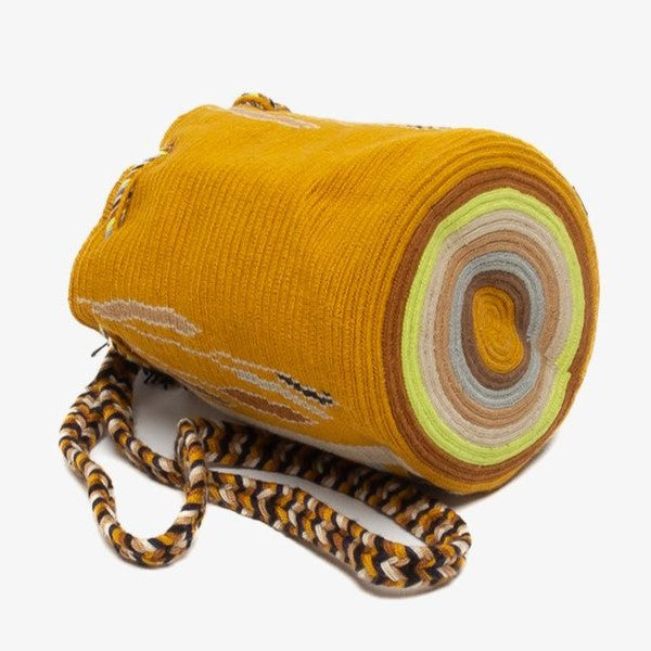 Handmade Small Crossbody Wayuu Esmira Mustard & Beige