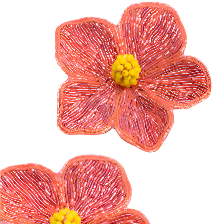 Hibiscus Earrings Pink