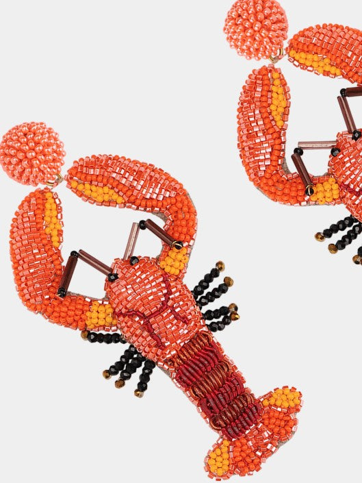 Lobster Earrings Orange