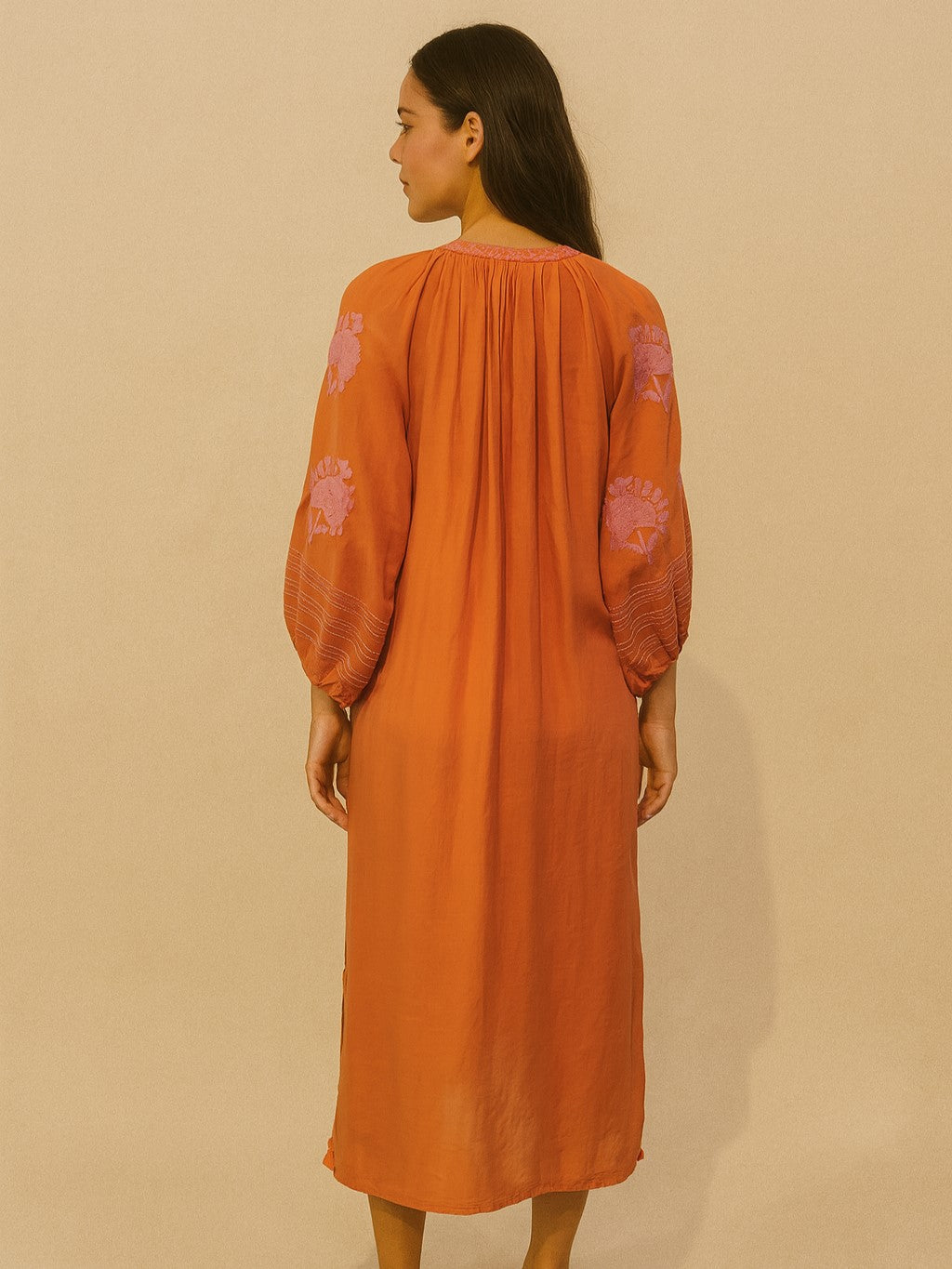 Benaras Dress Orange Pink