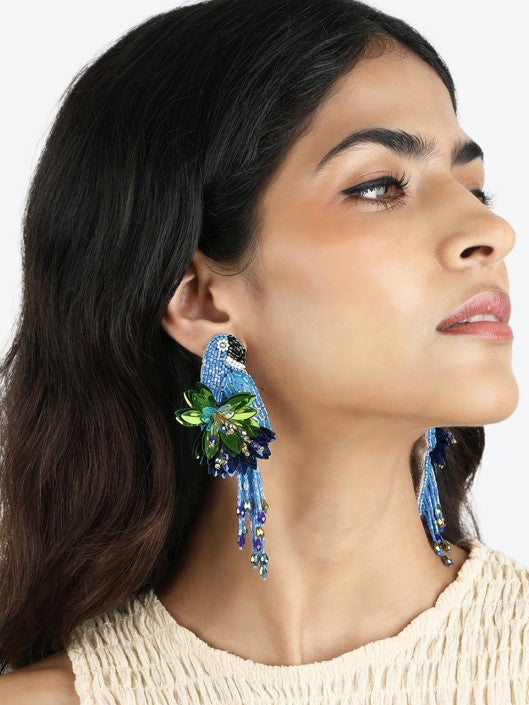 Parrot Earrings Blue