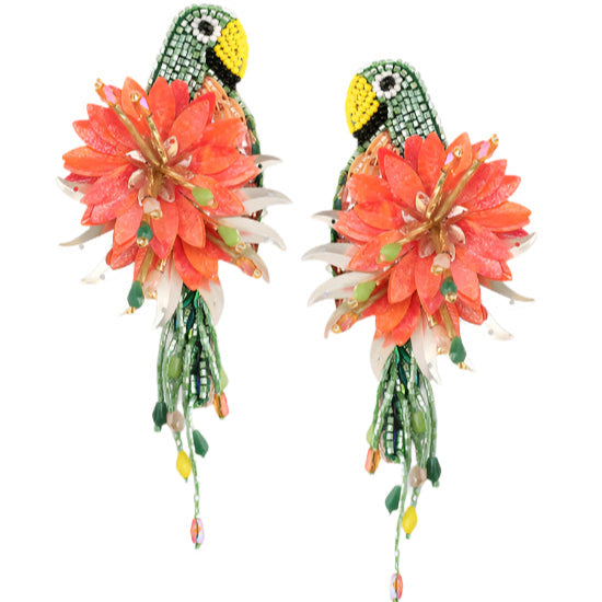 Parrot Earrings Light Khaki