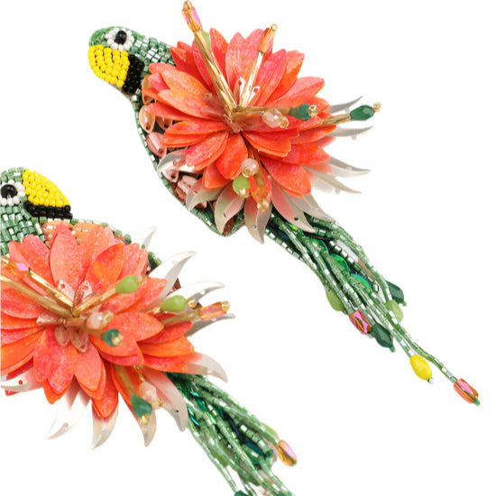 Parrot Earrings Light Khaki