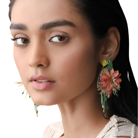 Parrot Earrings Light Khaki