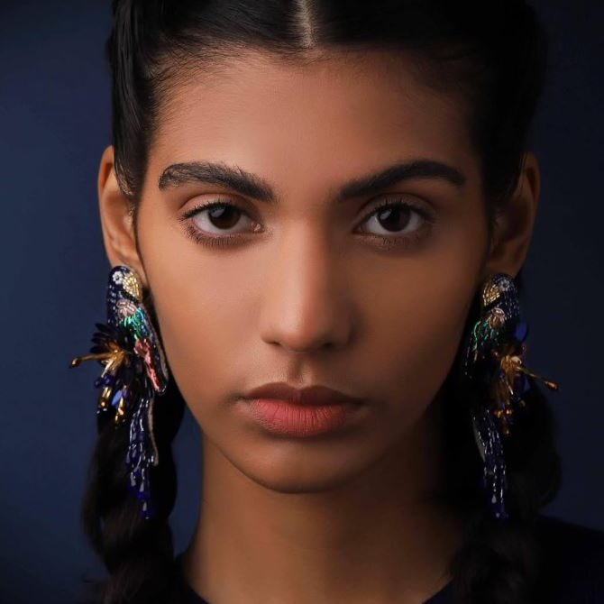 Parrot Earrings Navy