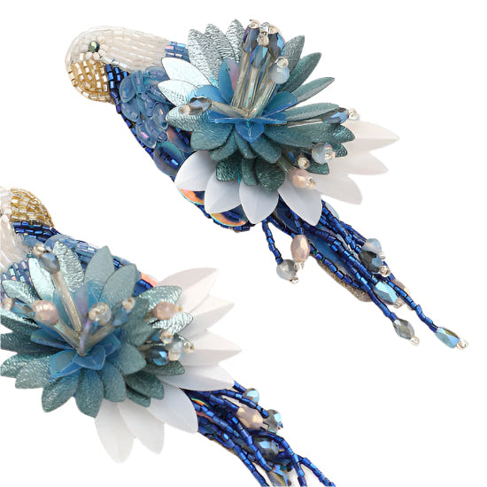 Parrot Earrings Denim