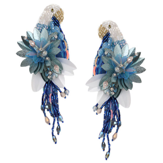 Parrot Earrings Denim