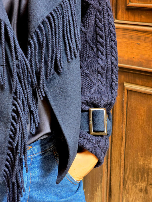 Kassia wool trench coat Navy