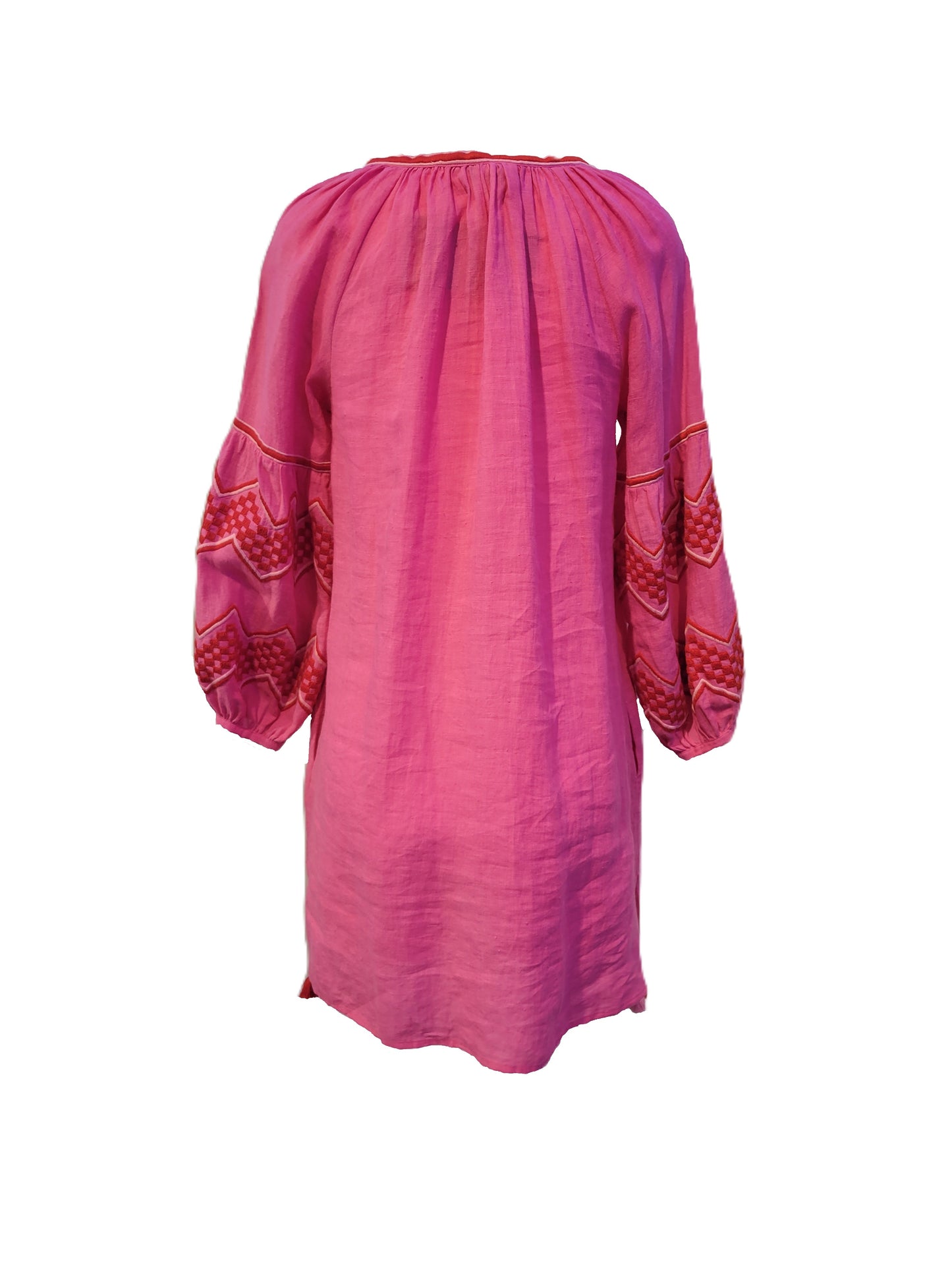 Benaras Short Dress Fucshia Red Pink