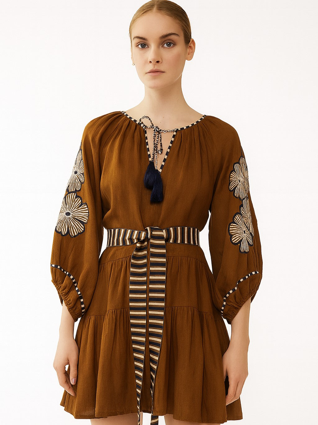 Stripe Flower Santorini Dress