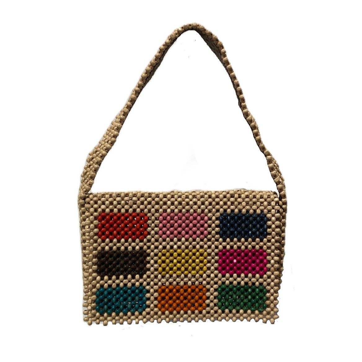 Wood Beads Shoulder Bag