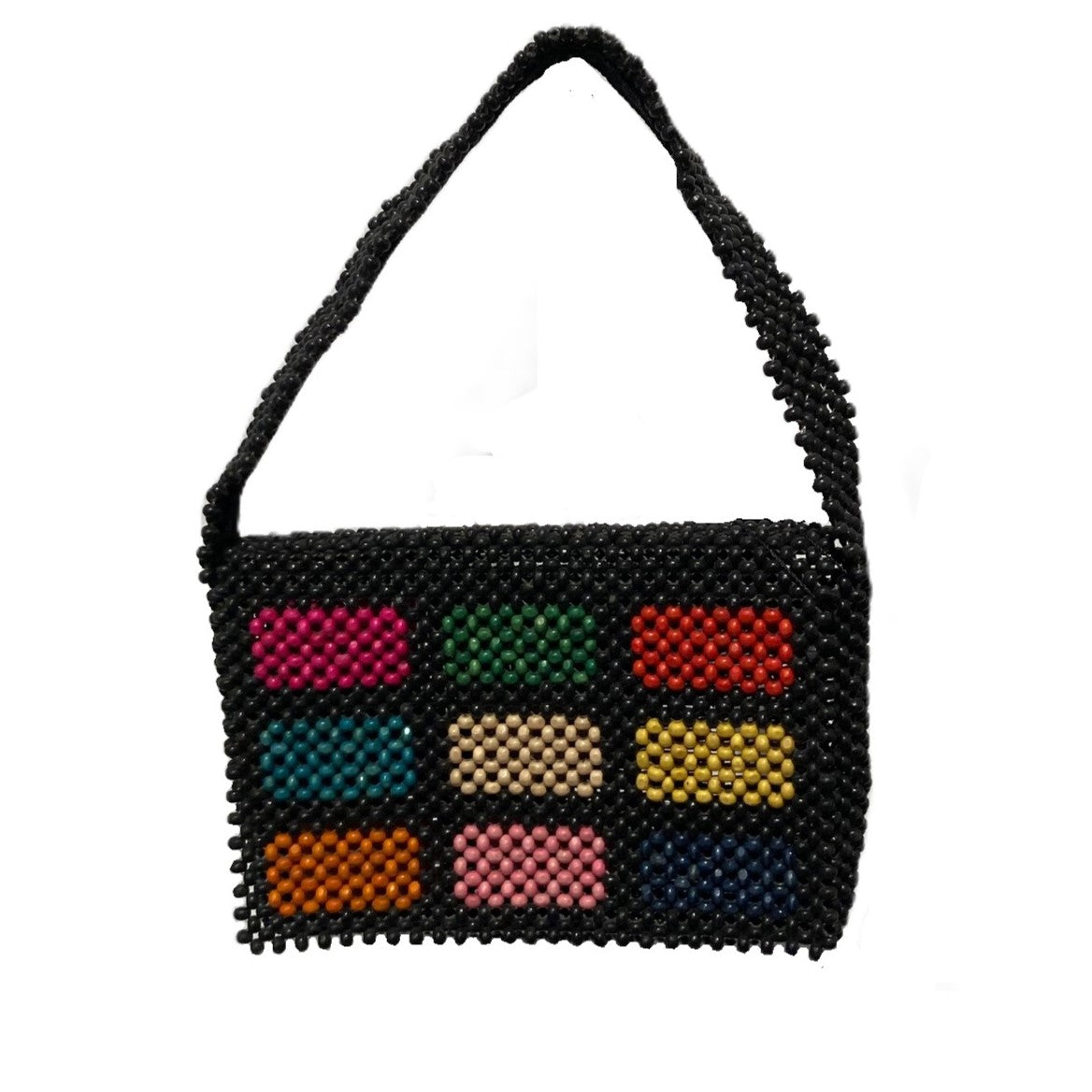 Wood Beads Shoulder Bag