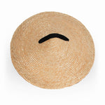 Load image into Gallery viewer, Asian conical Handwoven natural wheat straw hat top view
