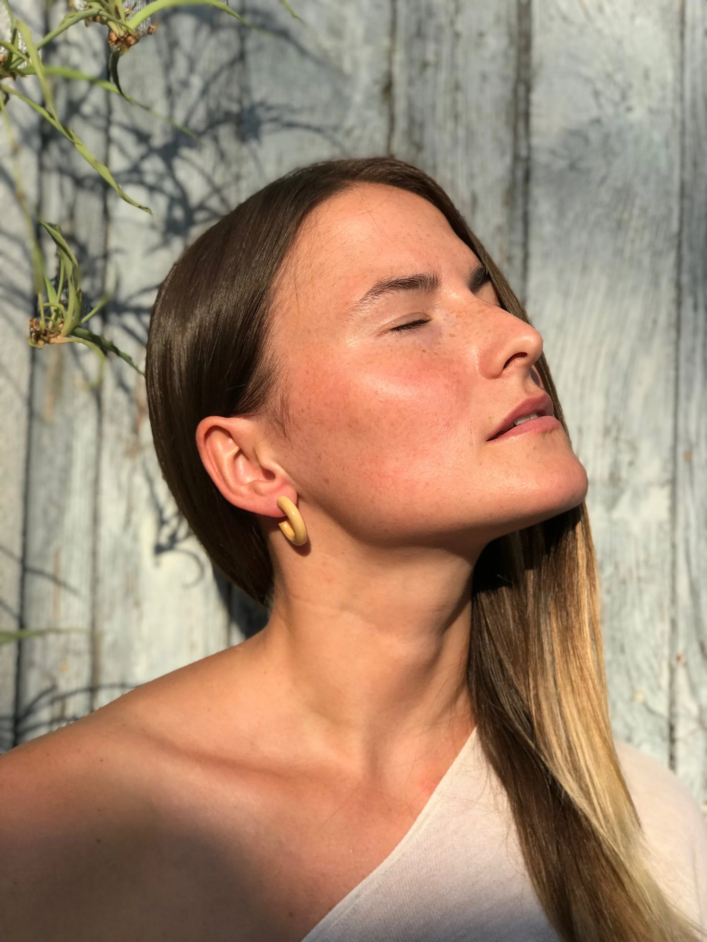 The Pine Wood Huggies Earrings