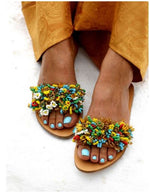 Load image into Gallery viewer, Garden of Eden flat suede sandal
